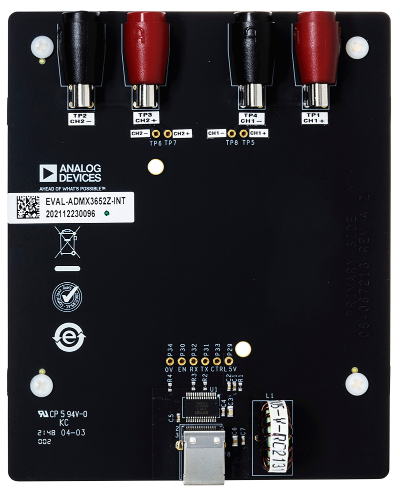 EVAL-ADMX3652Z-INT Interface Board - Top View