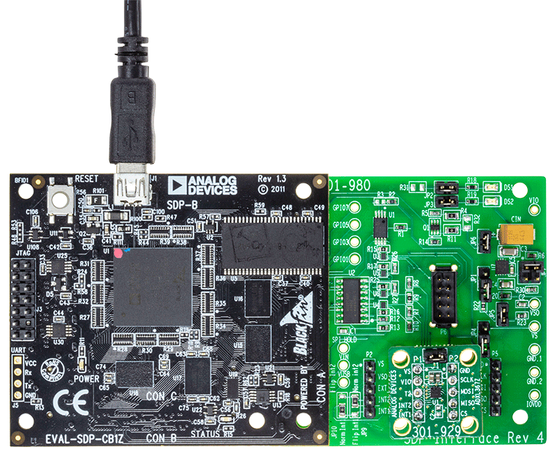 EVAL-ADXL367-SDPKIT Evaluation Board - Top View
