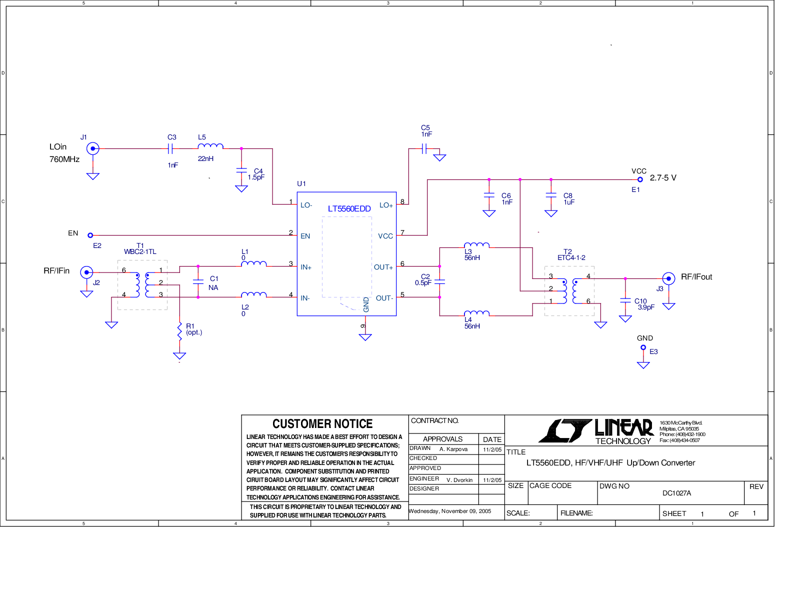 DC1027A - Schematic