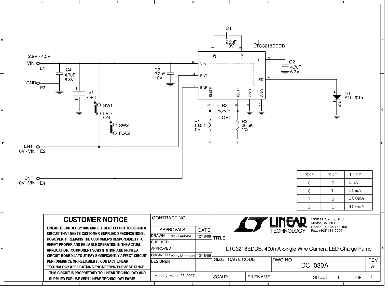 DC1030A - Schematic