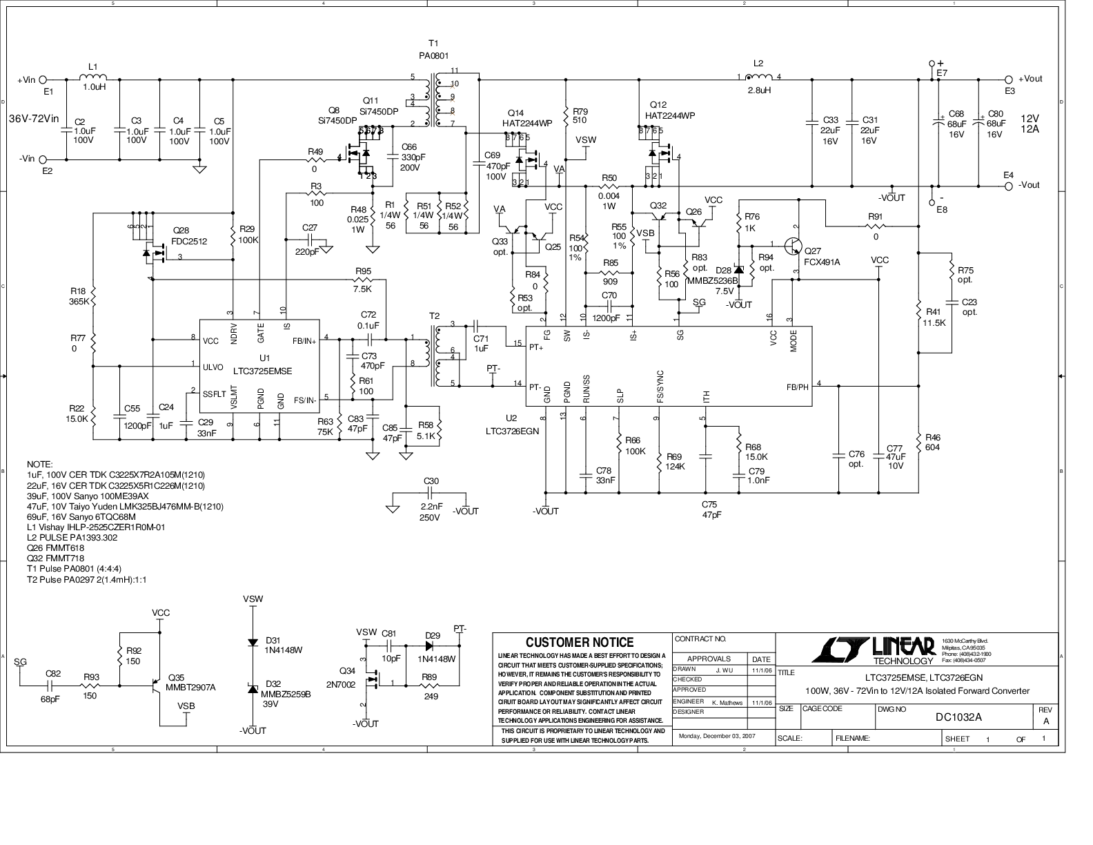 DC1032A - Schematic