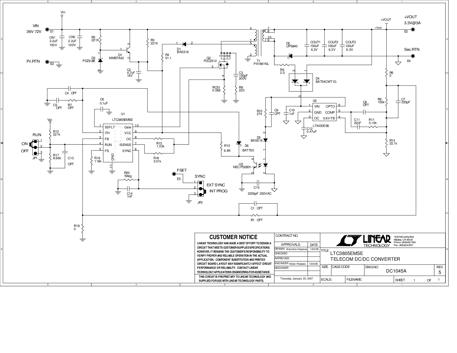 DC1045A - Schematic