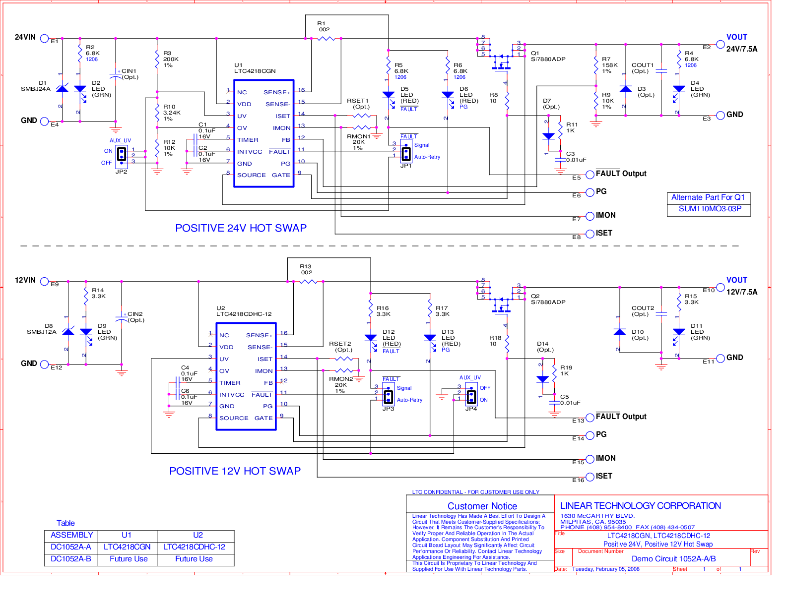 DC1052A-A - Schematic