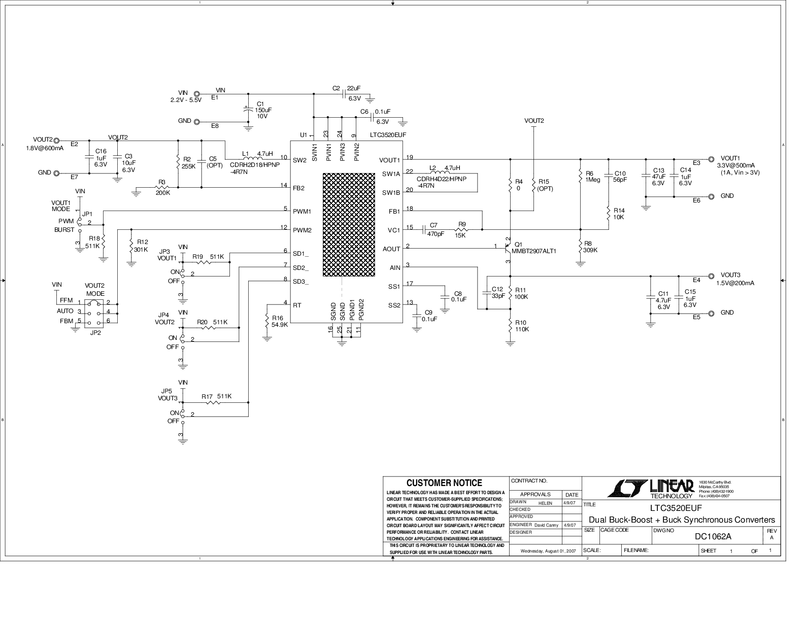 DC1062A - Schematic