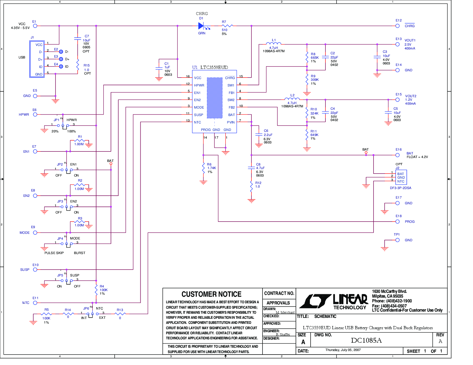 DC1085A - Schematic