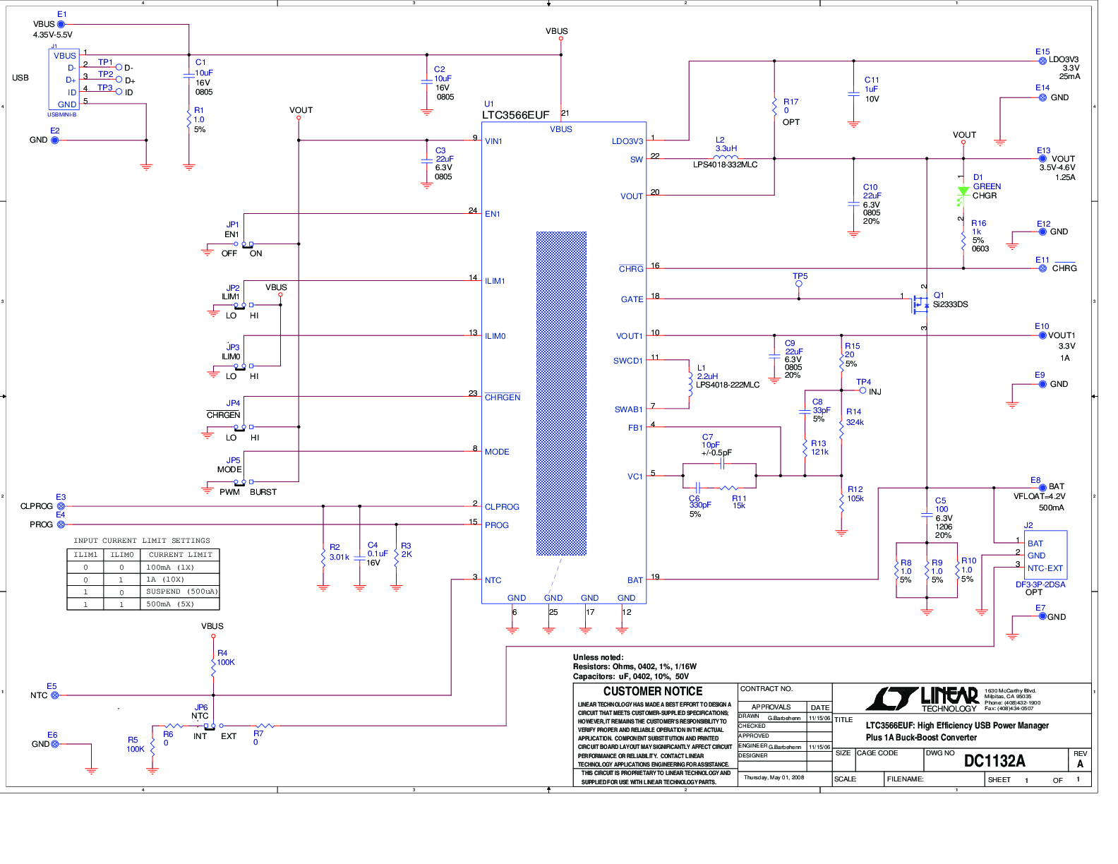 DC1132A - Schematic