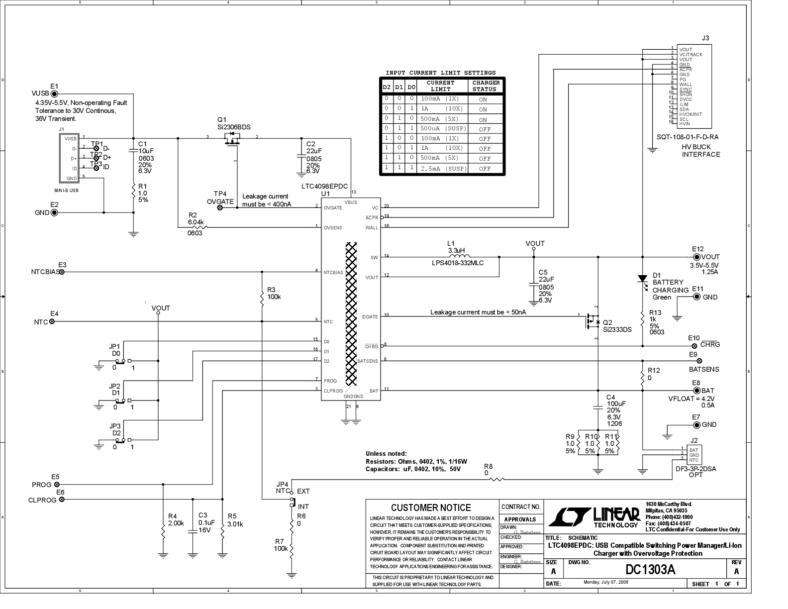 DC1303A - Schematic