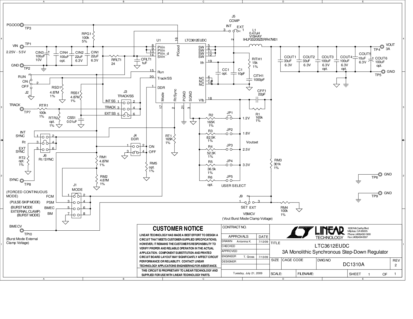 DC1310A - Schematic