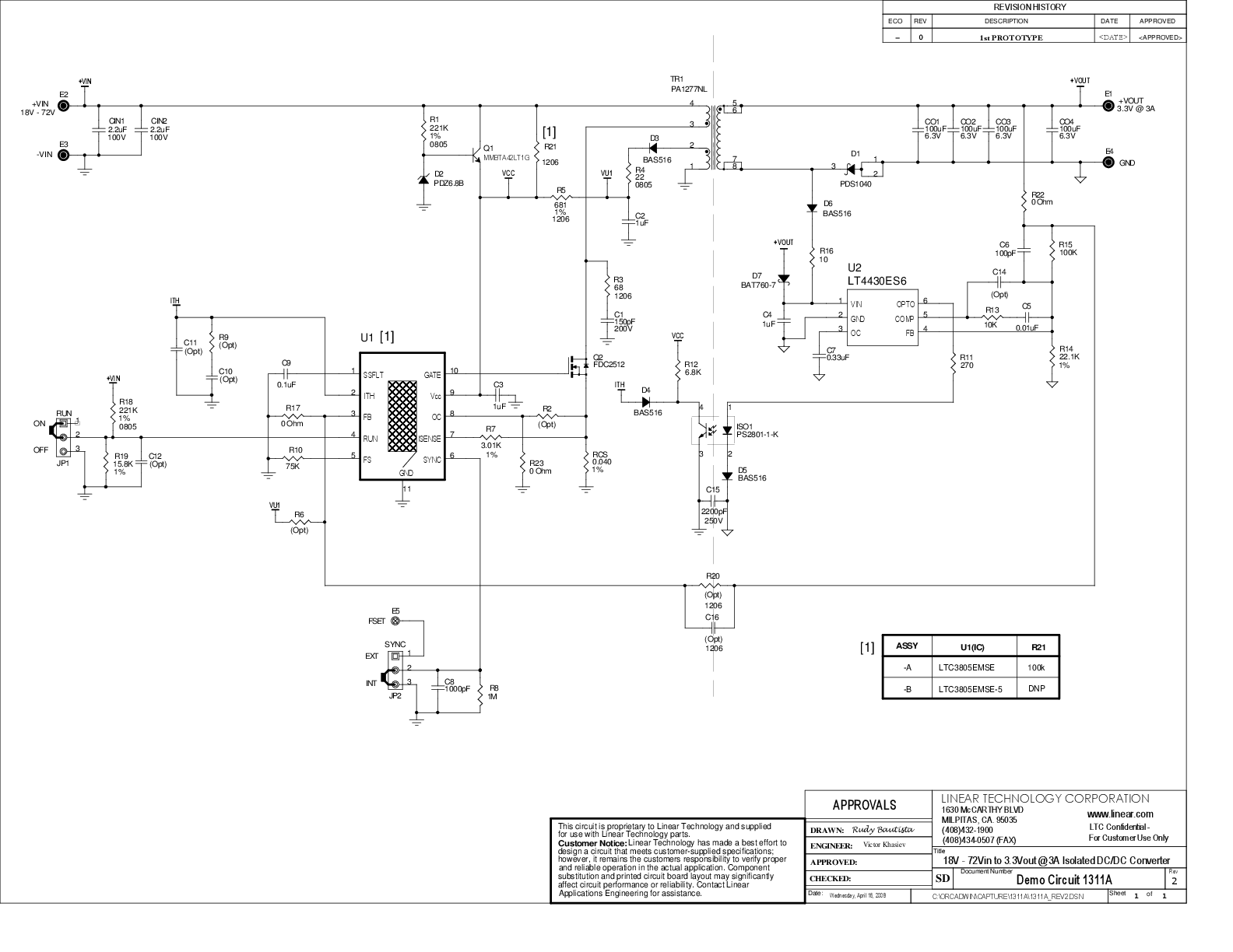 DC1311A-A - Schematic