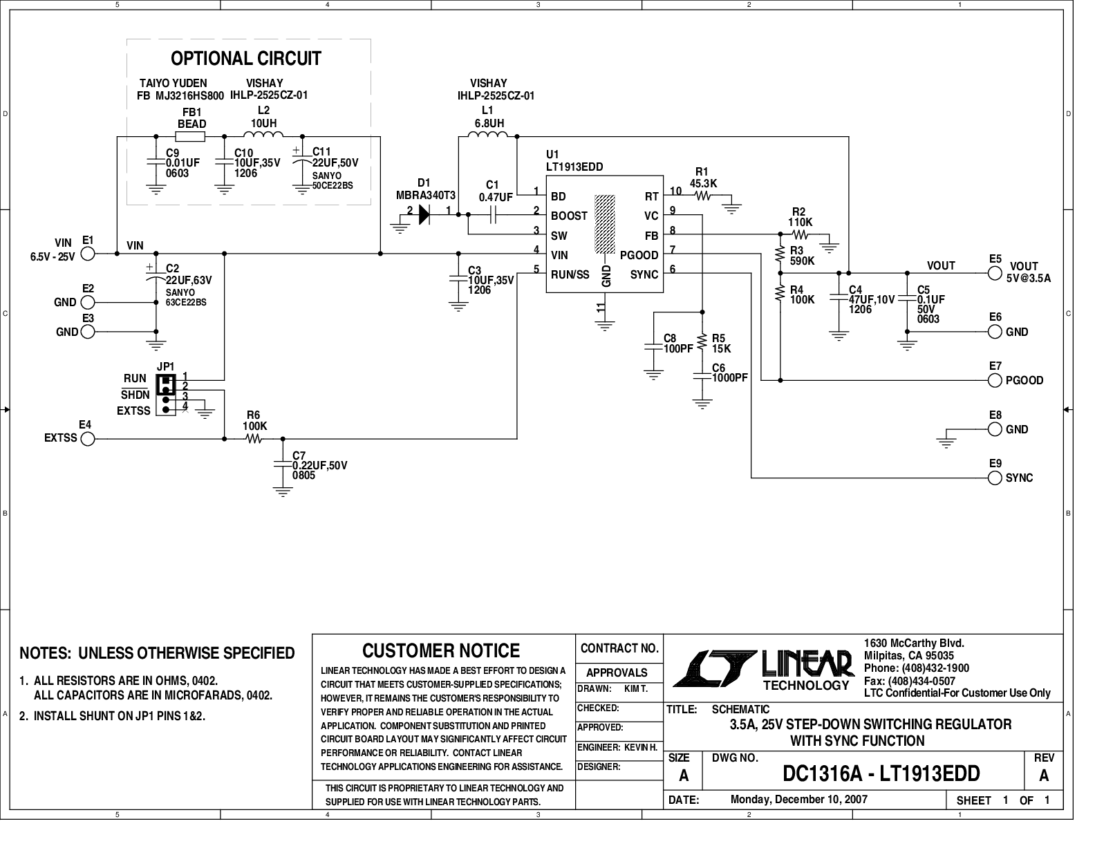 DC1316A - Schematic
