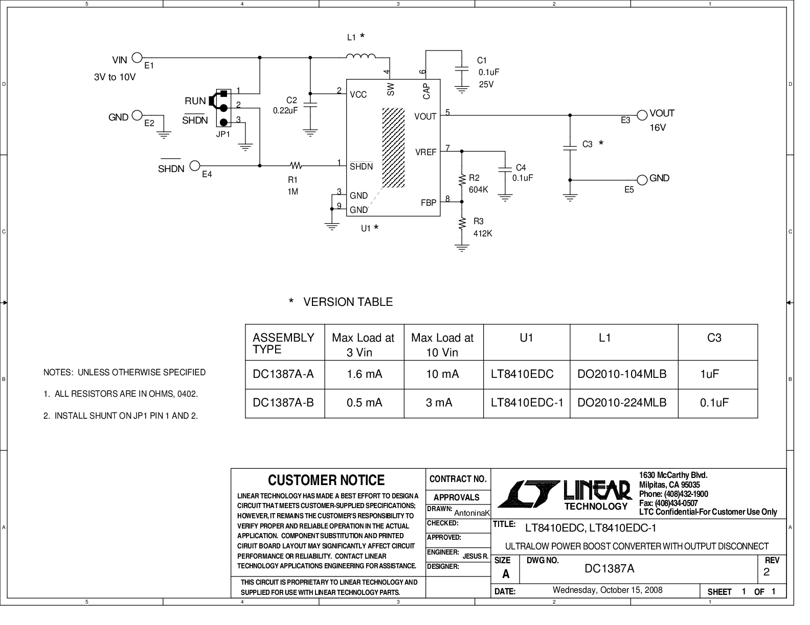 DC1387A-A - Schematic