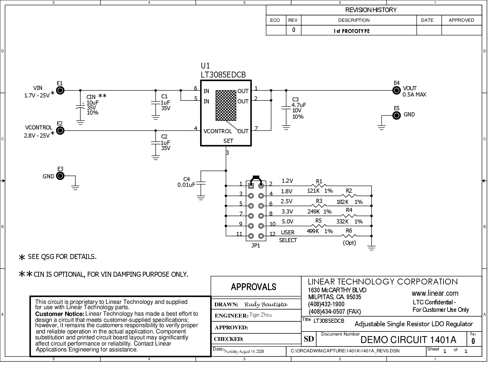 DC1401A - Schematic