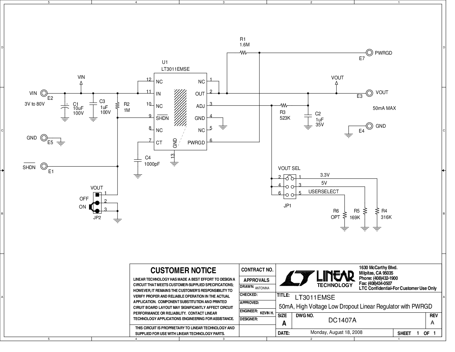 DC1407A - Schematic