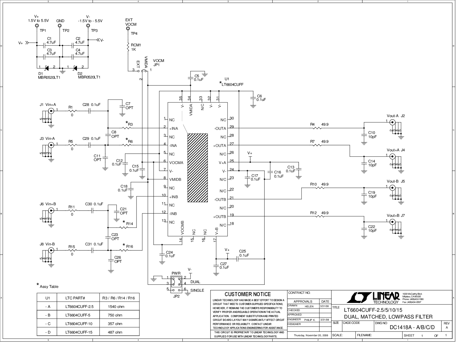 DC1418A-A - Schematic