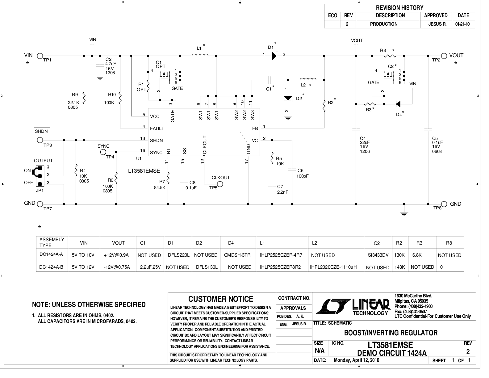 DC1424A-A - Schematic