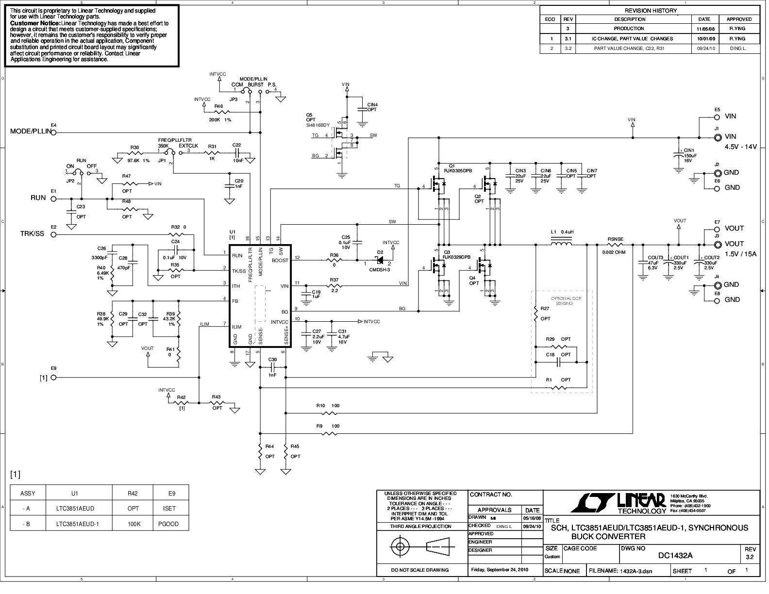 DC1432A-A - Schematic