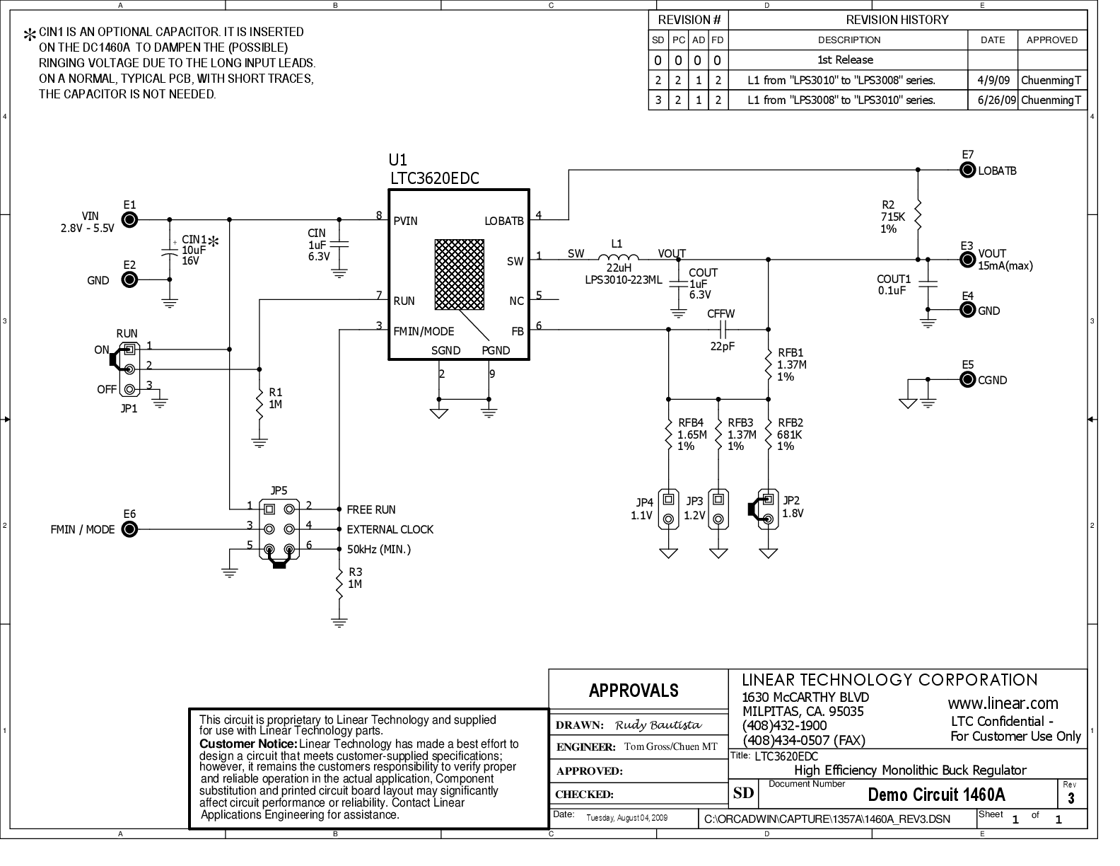 DC1460A - Schematic