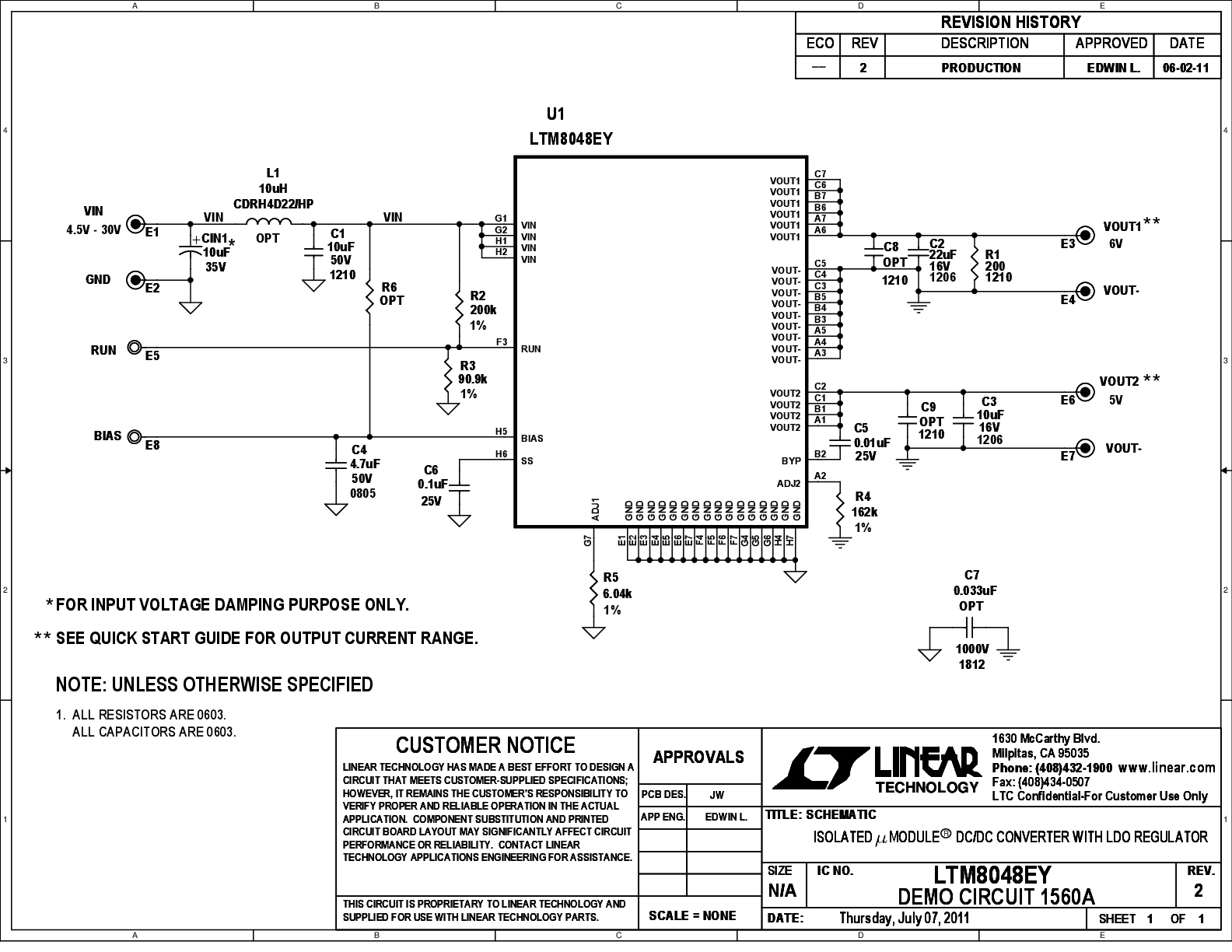 DC1560A - Schematic