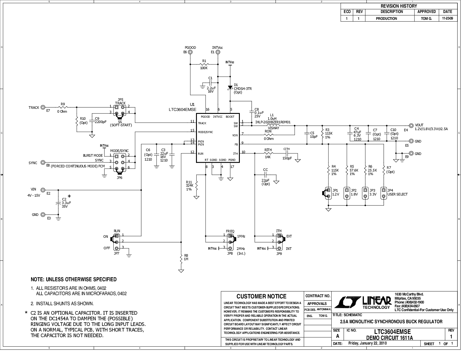 DC1611A - Schematic