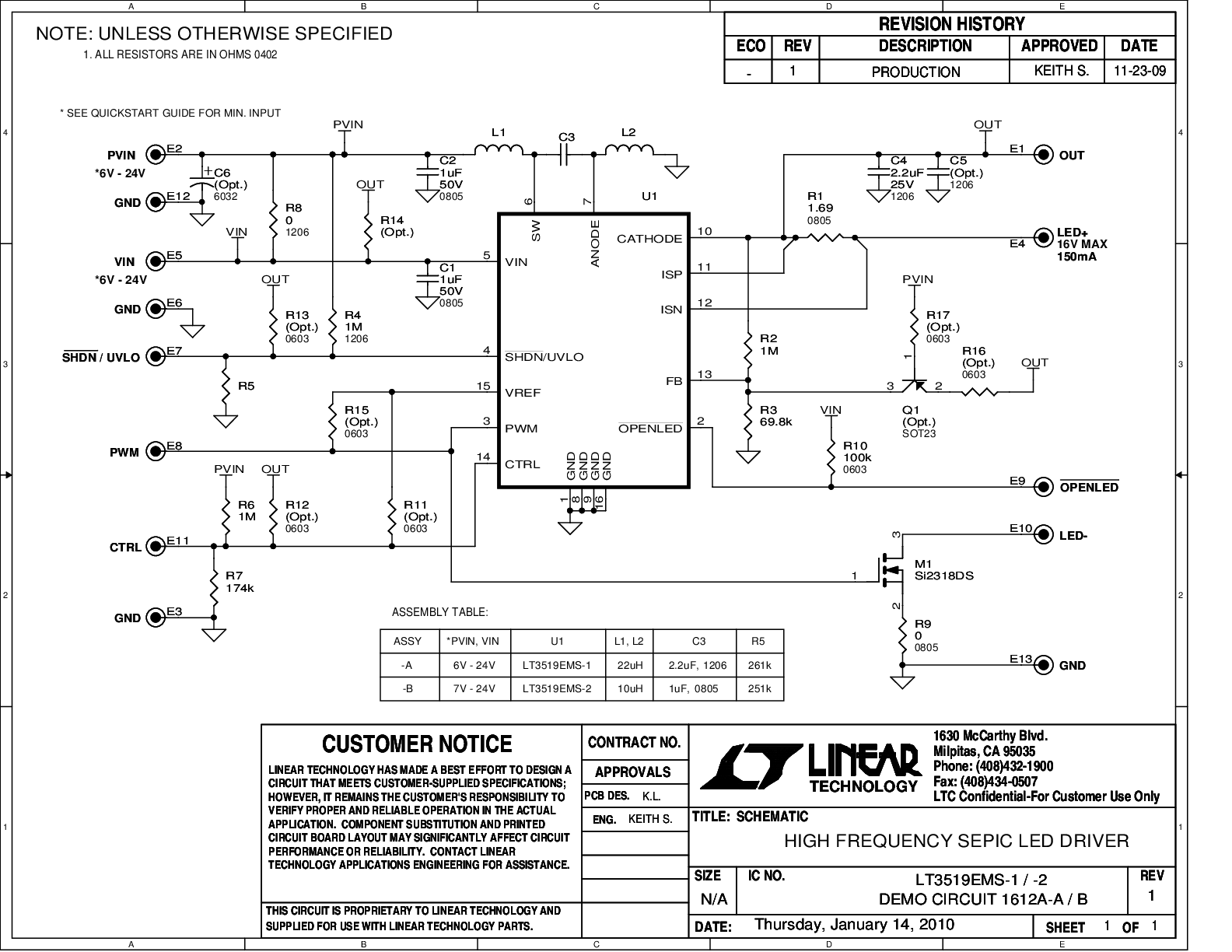 DC1612A-A - Schematic