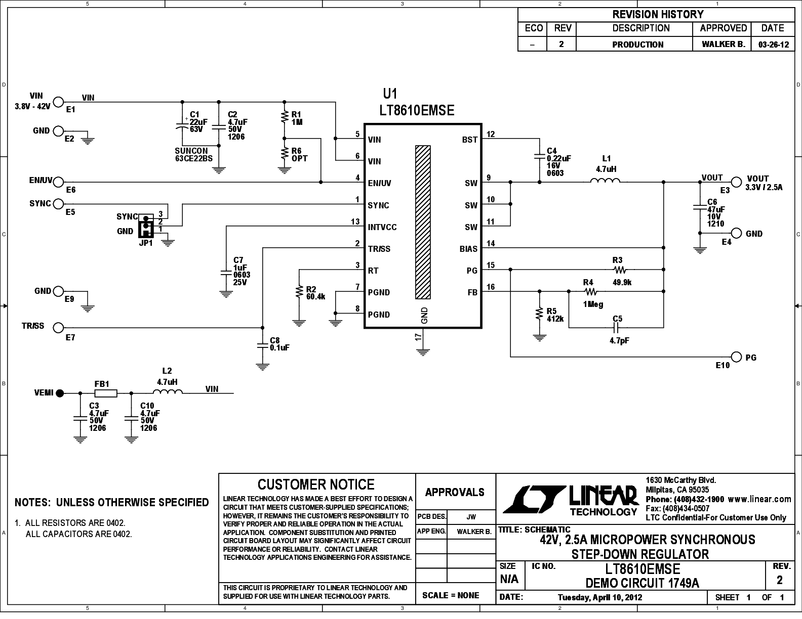 DC1749A - Schematic