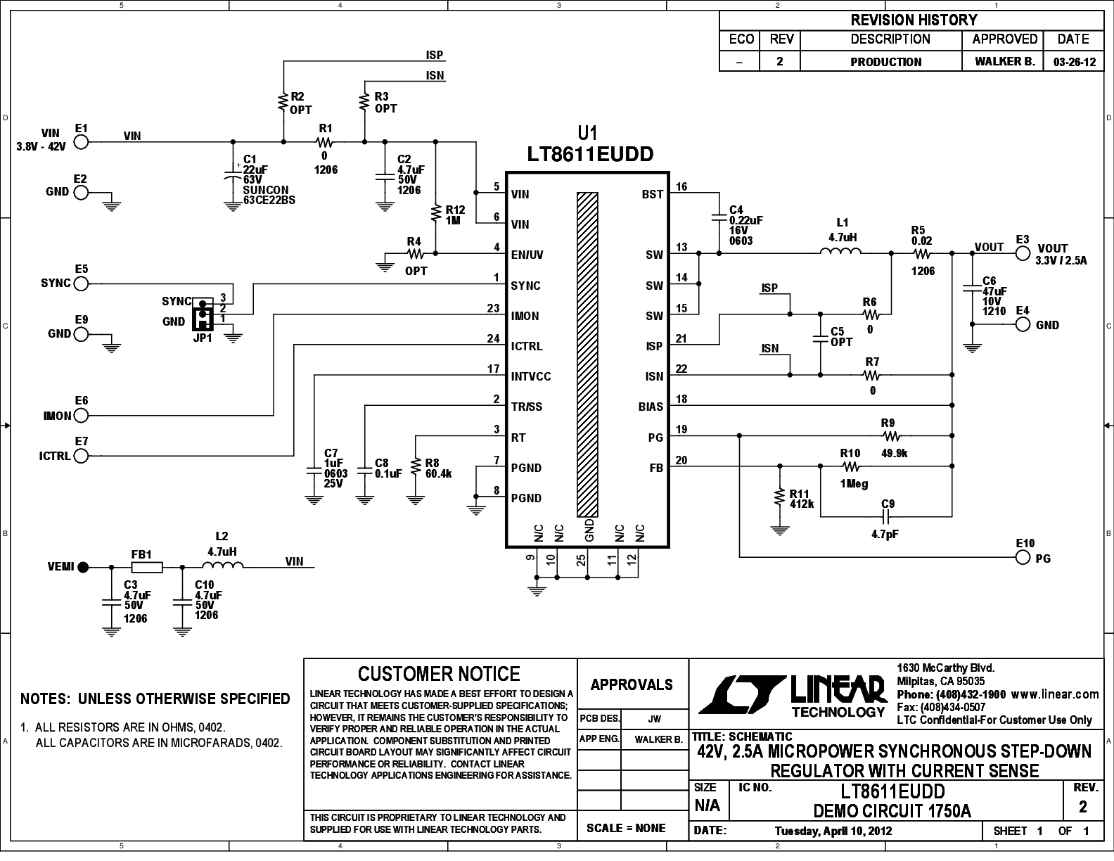 DC1750A - Schematic