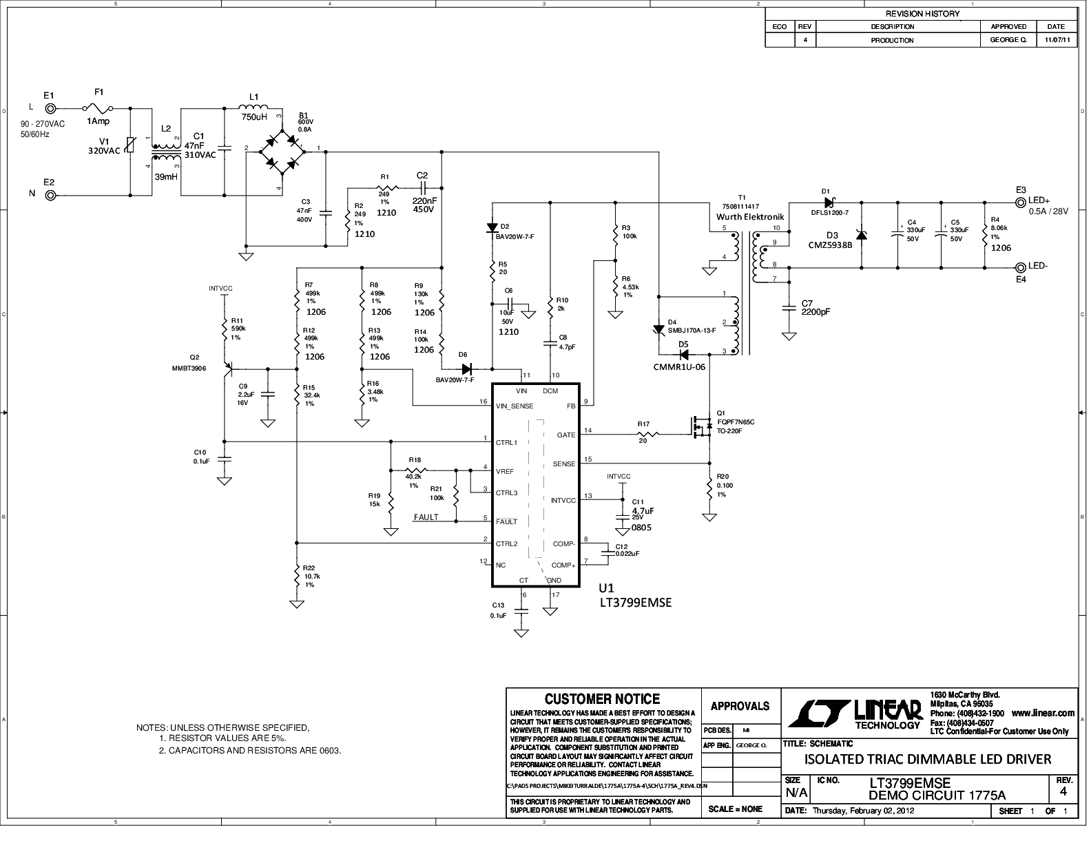 DC1775A - Schematic