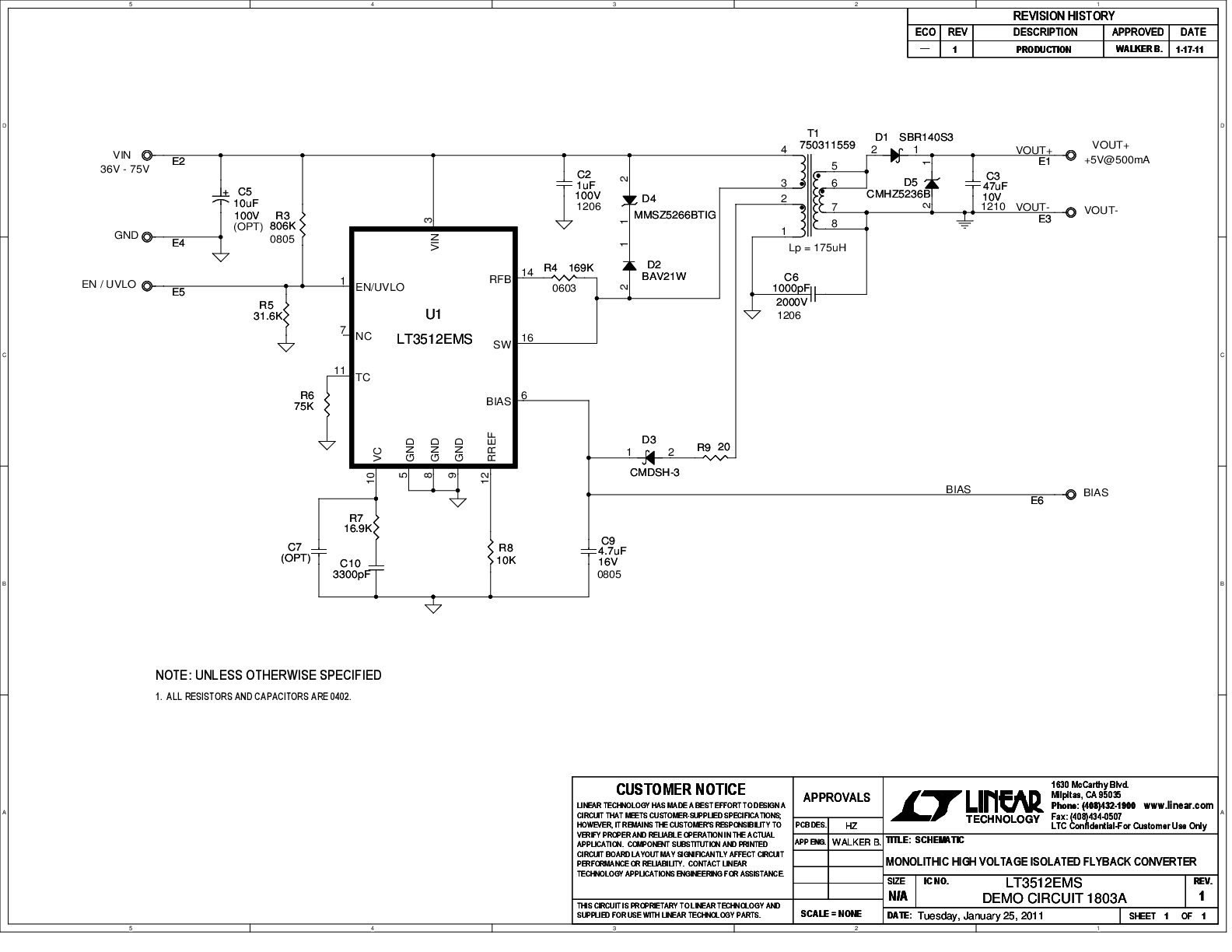 DC1803A - Schematic