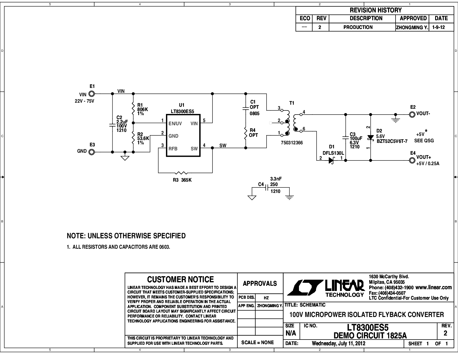 DC1825A - Schematic