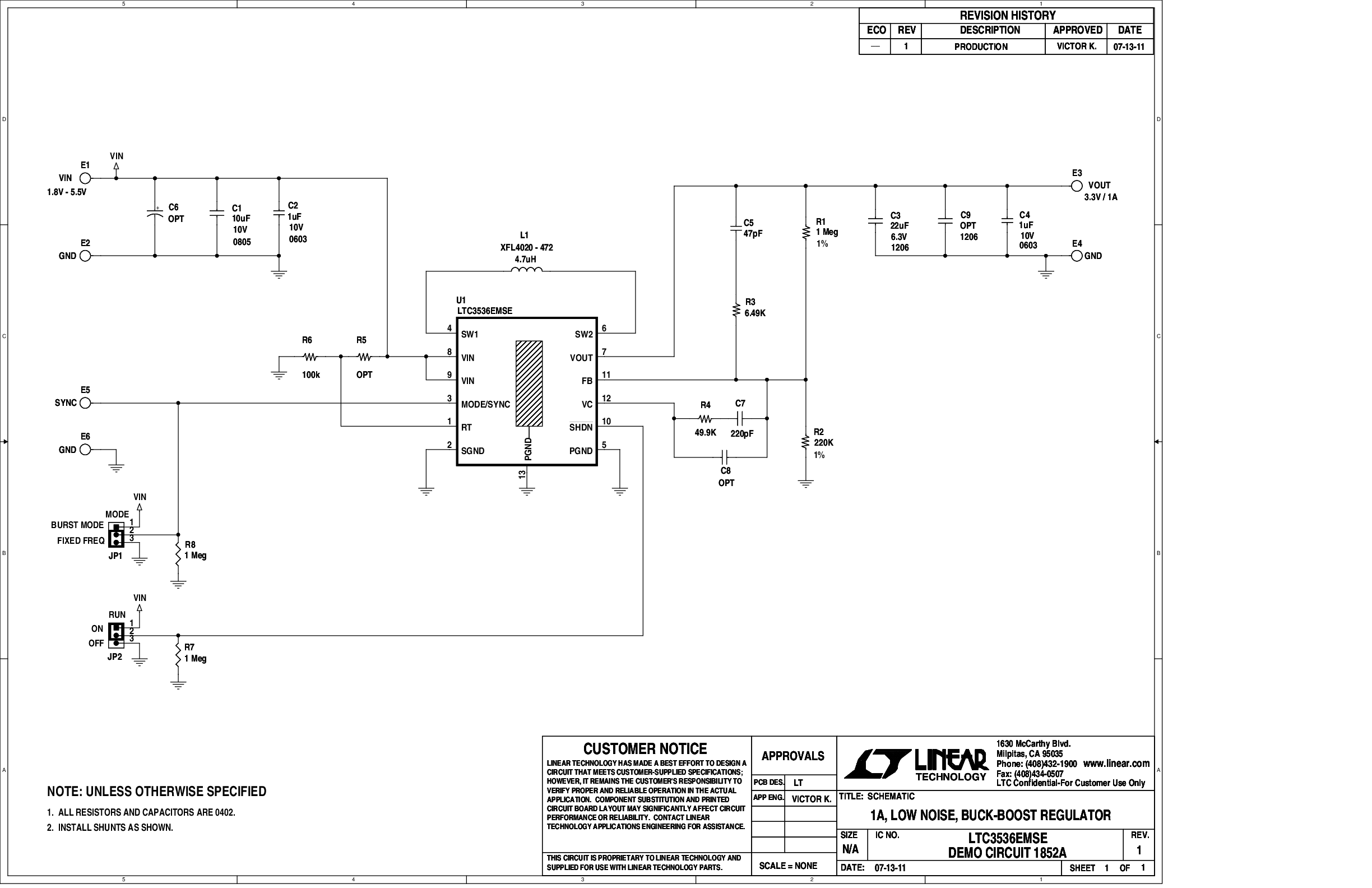 DC1852A - Schematic