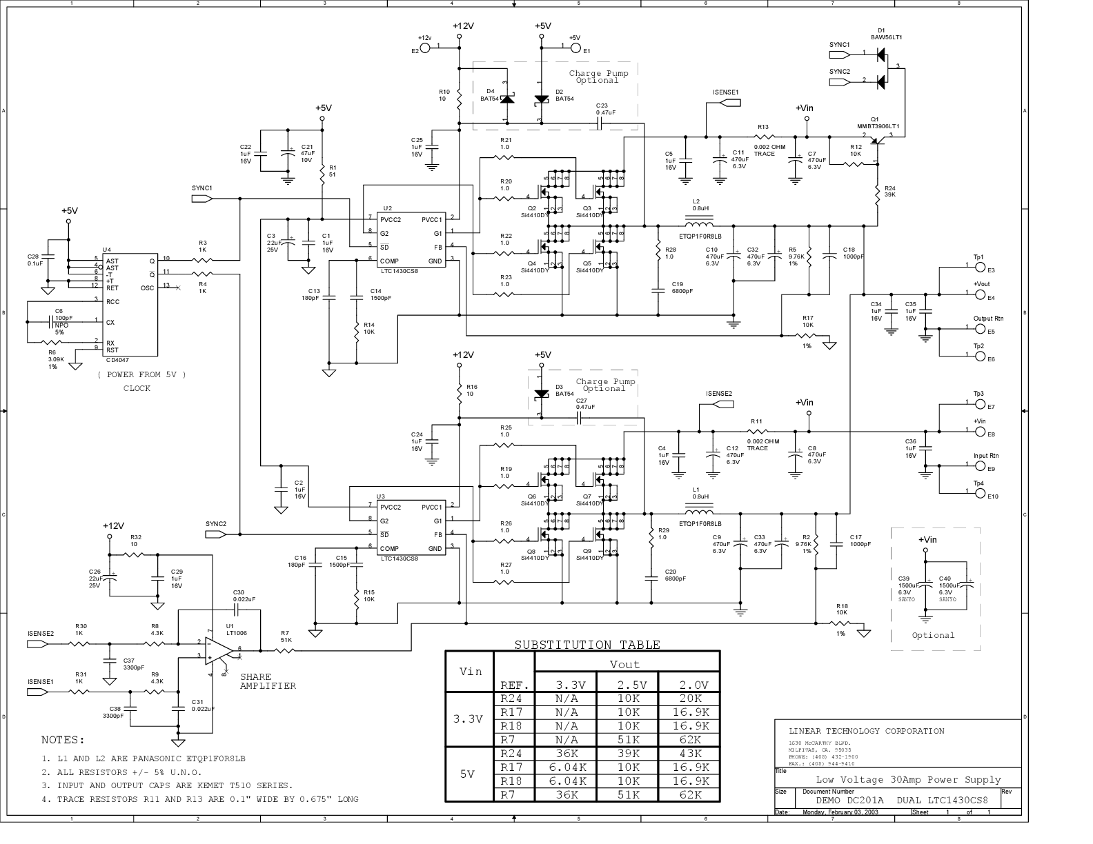 DC201A - Schematic