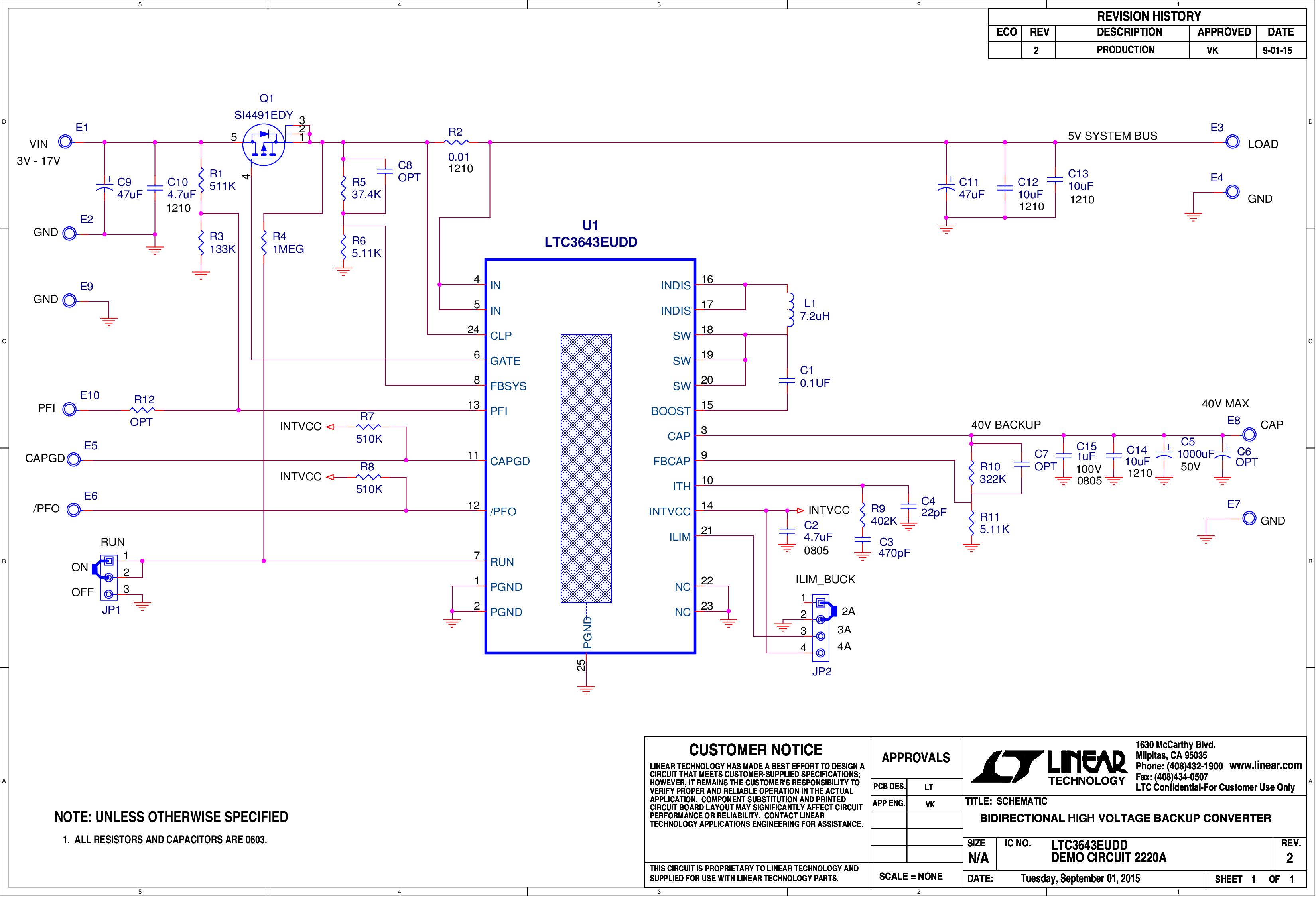 DC2220A - Schematic