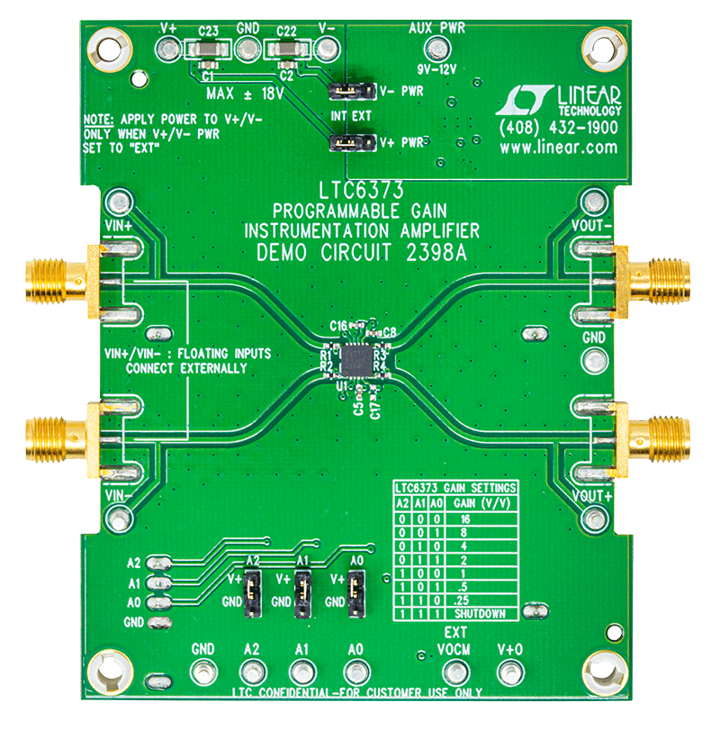 DC2398A Evaluation Board - Top View