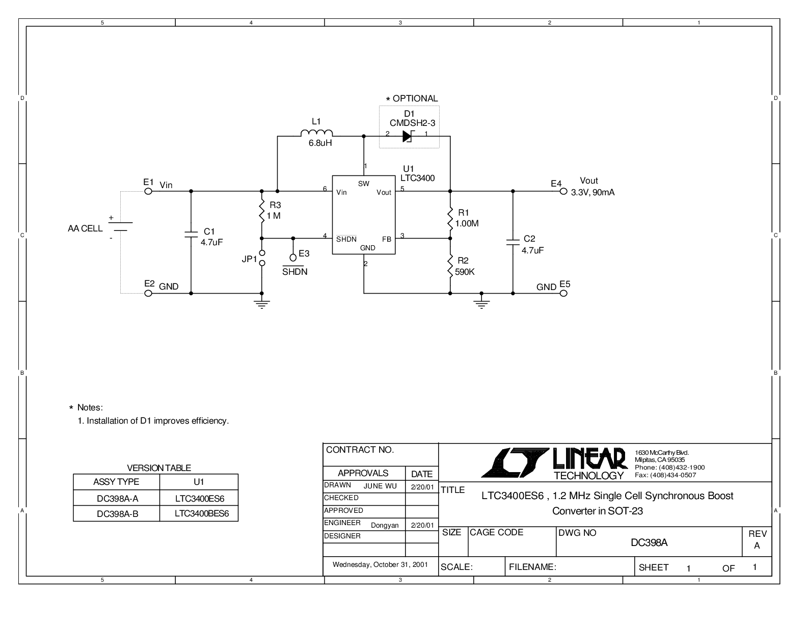 DC398A-A - Schematic