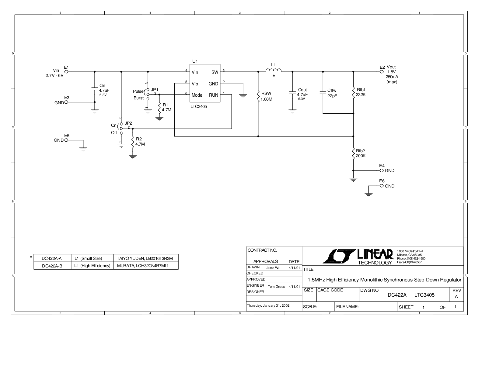 DC422A-A - Schematic