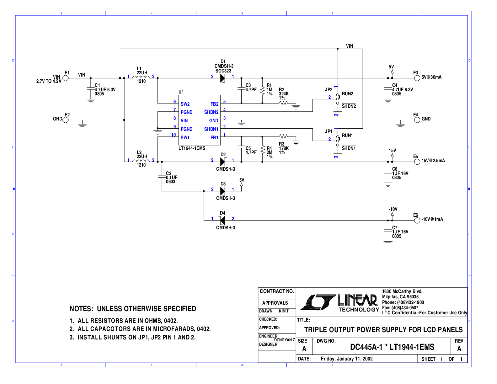 DC445A - Schematic