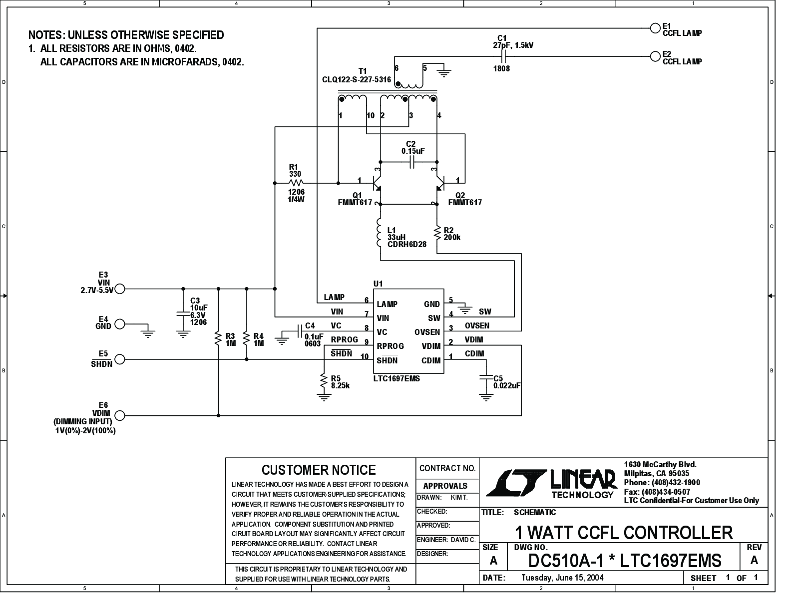 DC510A - Schematic