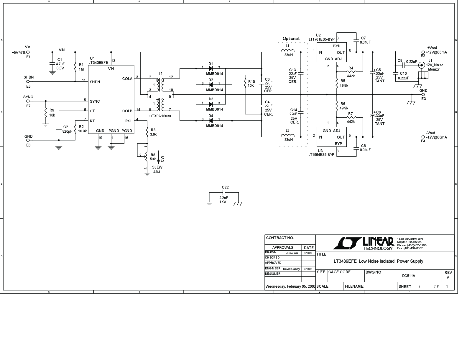 DC511A - Schematic