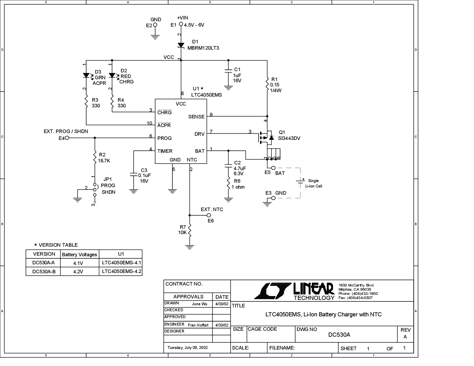 DC530A-A - Schematic