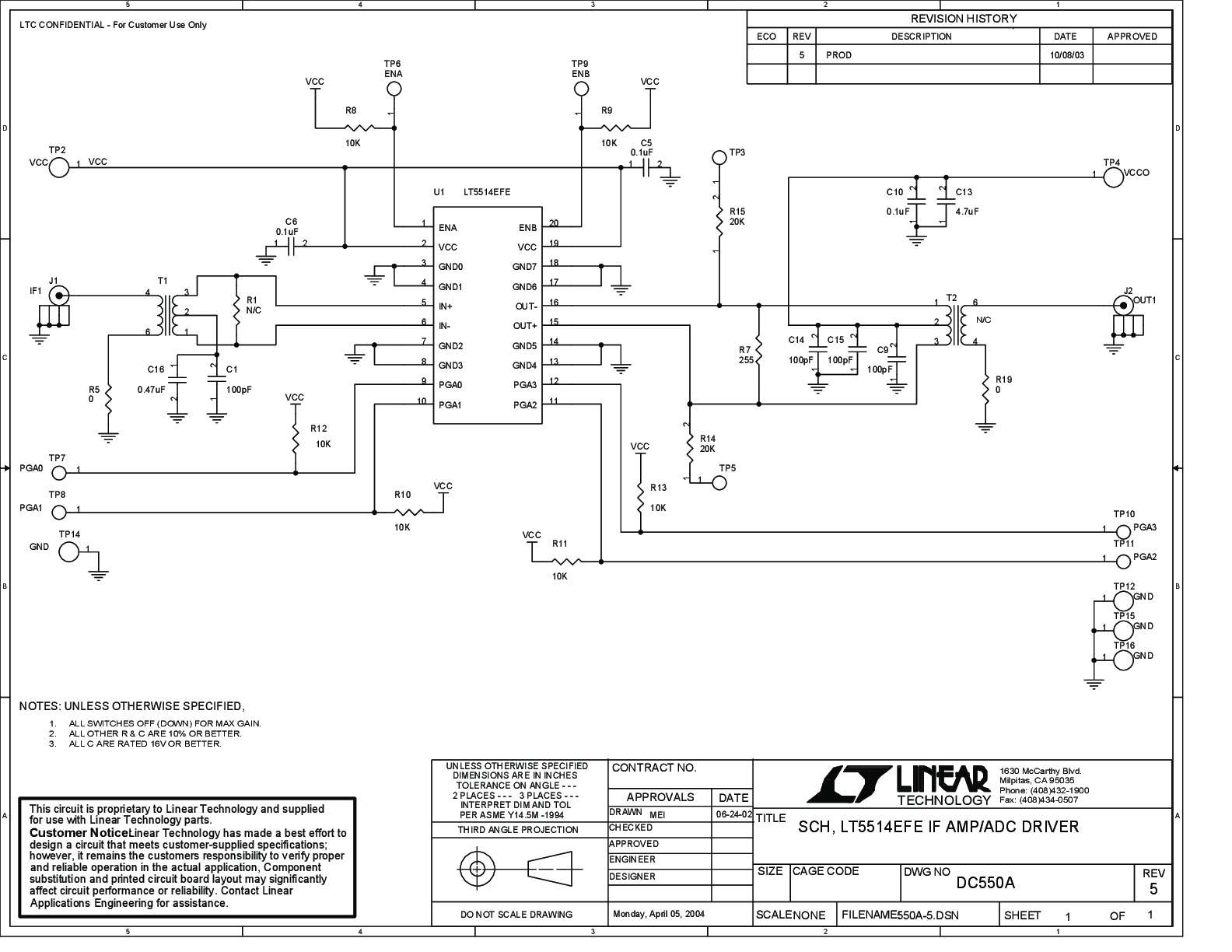 DC550A - Schematic