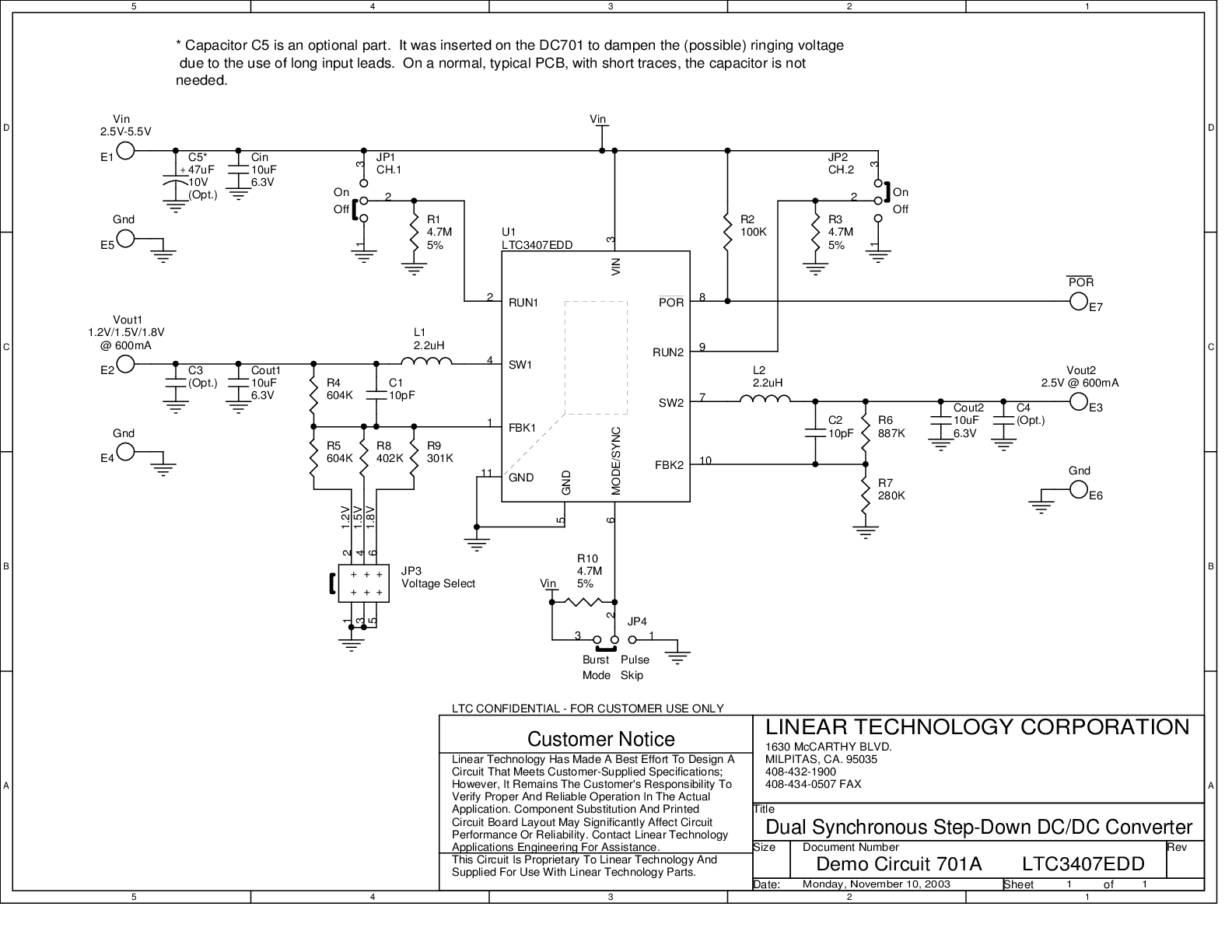 DC701A - Schematic