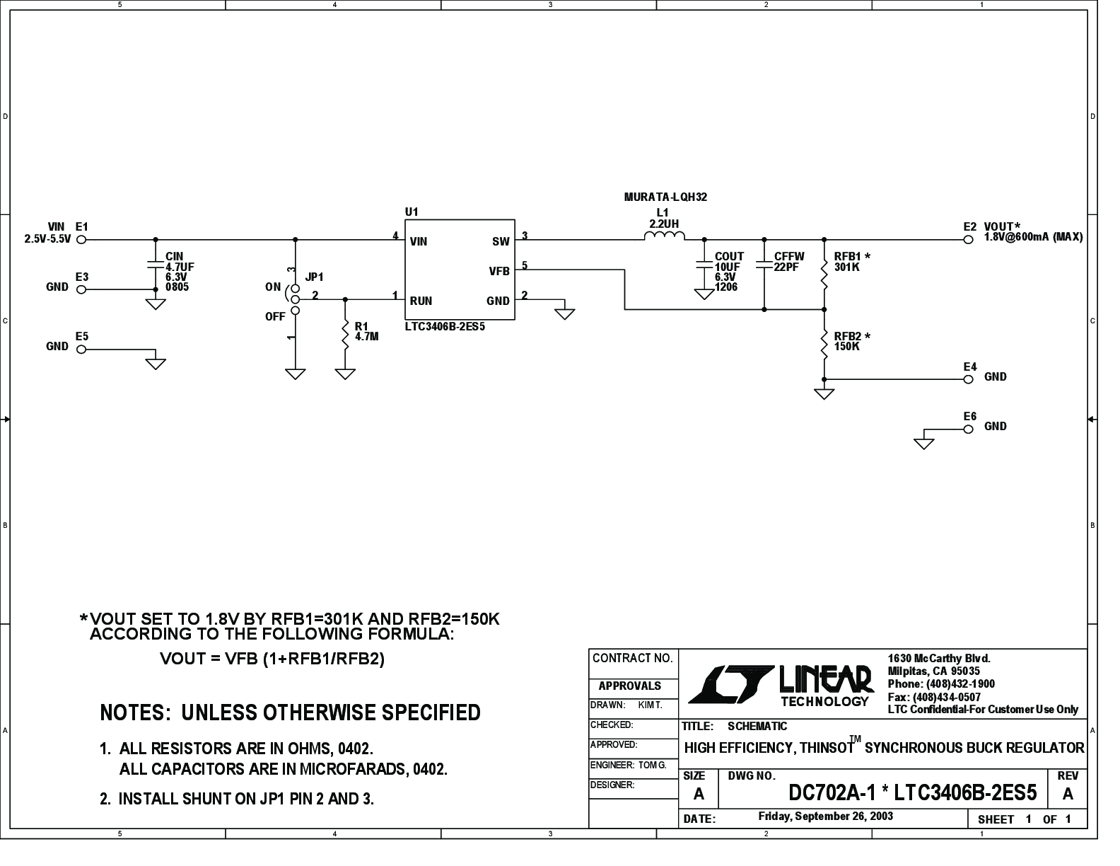DC702A - Schematic