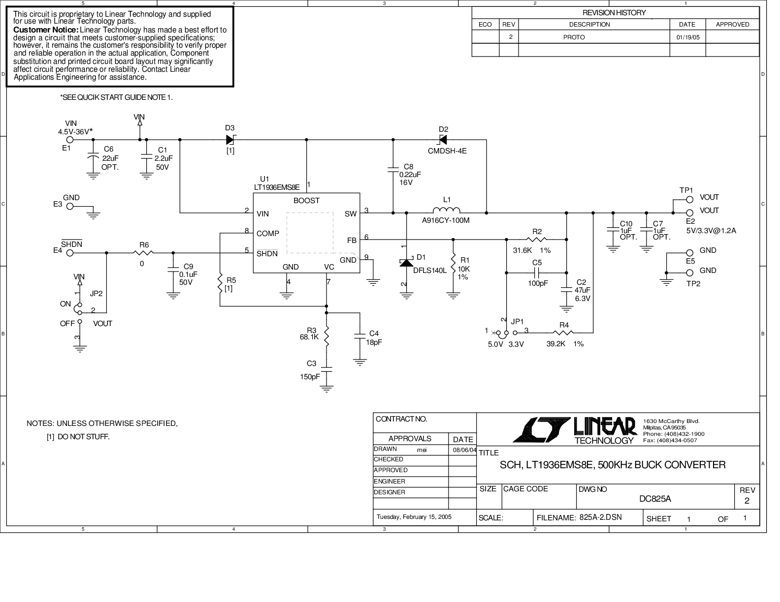 DC825A - Schematic
