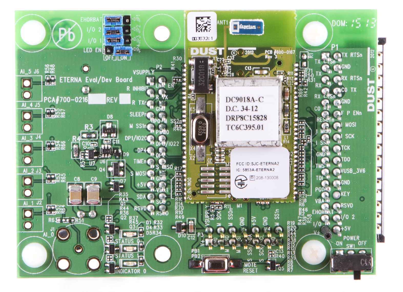 DC9018A-C SmartMesh WirelessHART RF Certified Eval/Dev Mote (Chip Antenna)