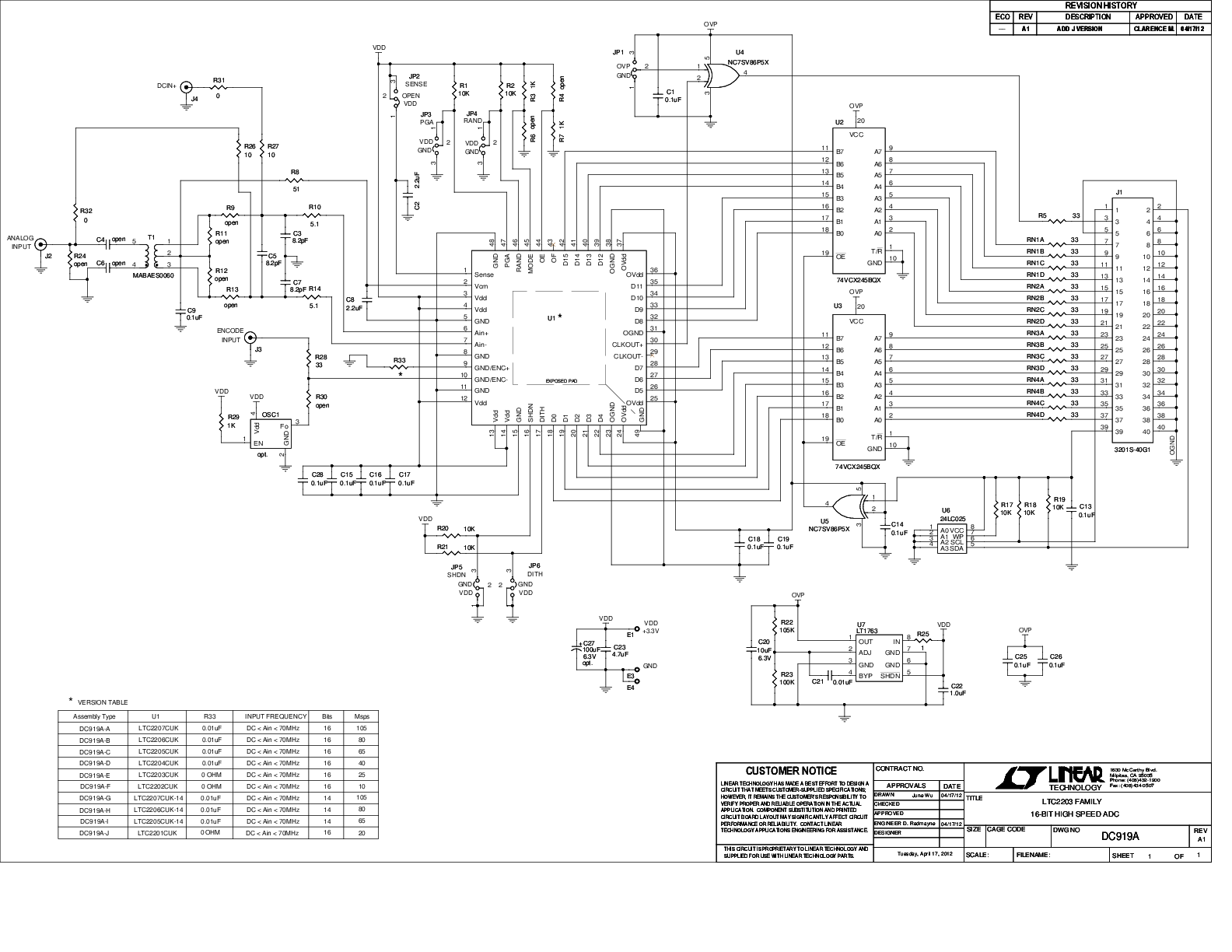 DC919A-A - Schematic