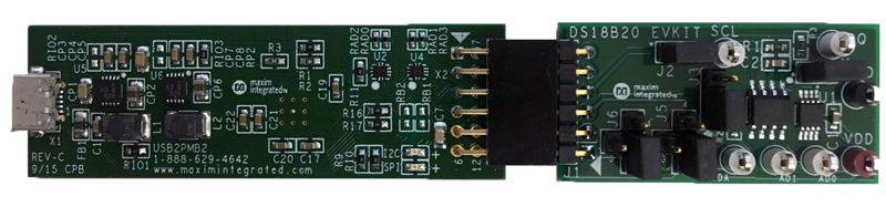 DS18B20EVKIT, DS18B20EVSYS1: EV System Board Photo