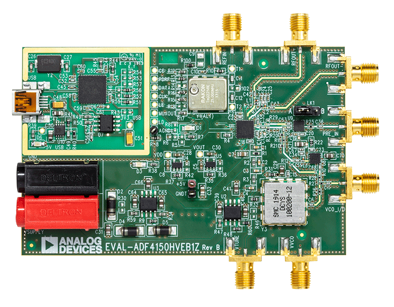 ADF4150HV Evaluation Board - Top View