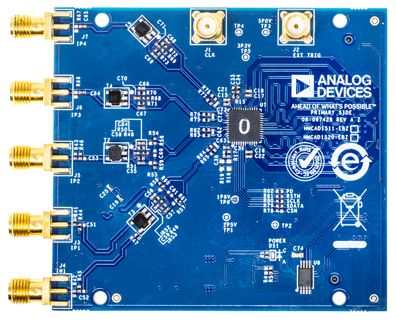 HMCAD1511/HMCAD1520 Evaluation Board - Top View