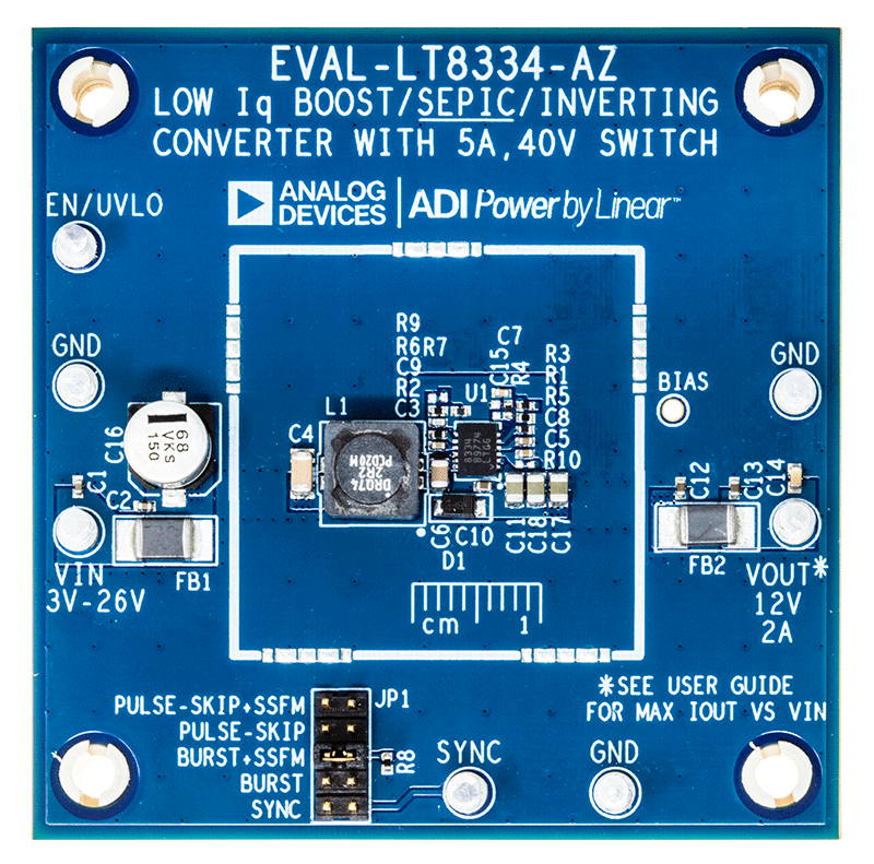 EVAL-LT8334-AZ Evaluation Board - Top View