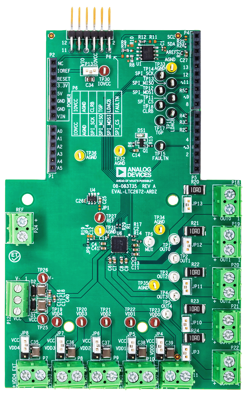 EVAL-LTC2672-ARDZ Board Photo Top View